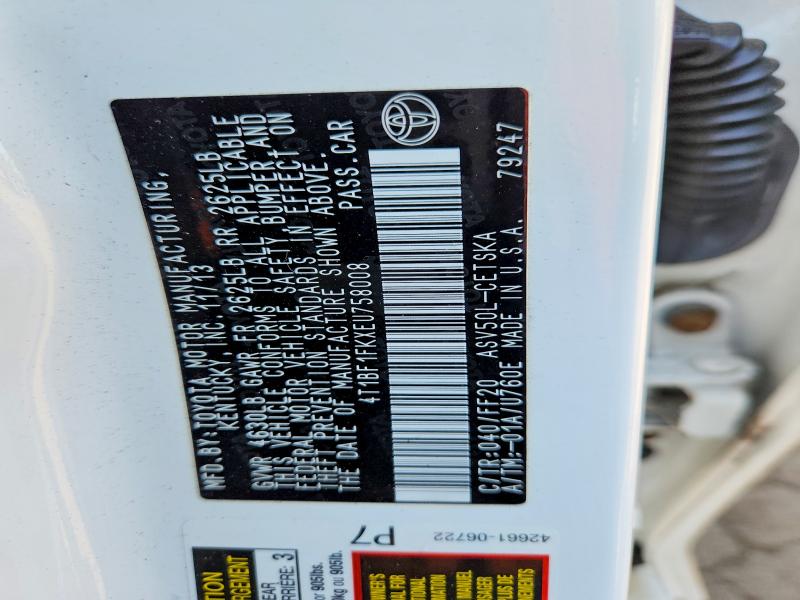 2014 Toyota Camry მანქანა იყიდება აუქციონზე, vin: 4T1BF1FKXEU758008, აუქციონის ნომერი: 50796036