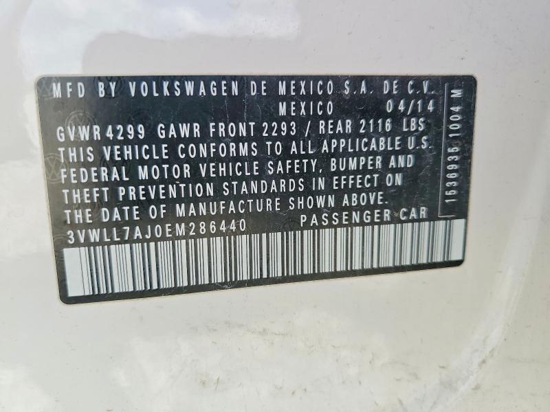 Продажа на аукционе авто 2014 Volkswagen Jetta, vin: 3VWLL7AJ0EM286440, номер лота: 51789946