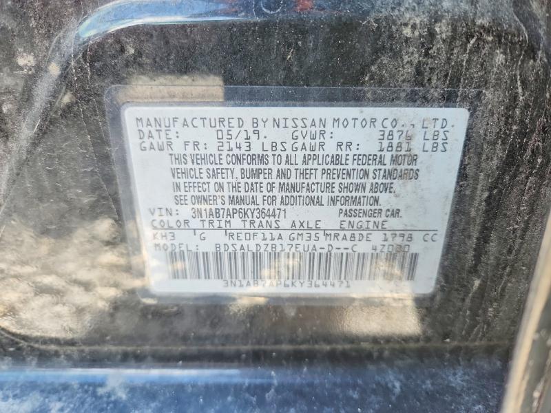 Продажа на аукционе авто 2019 Nissan Sentra, vin: 3N1AB7AP6KY364471, номер лота: 51413176
