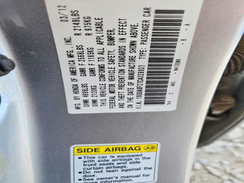 Aukcja sprzedaży 2012 Acura Tl, vin: 19UUA8F27CA028903, numer aukcji: 50151646