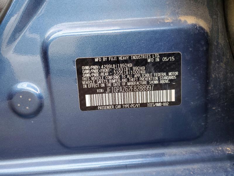 2015 Subaru Impreza მანქანა იყიდება აუქციონზე, vin: JF1GPAZ62F8288997, აუქციონის ნომერი: 51877806