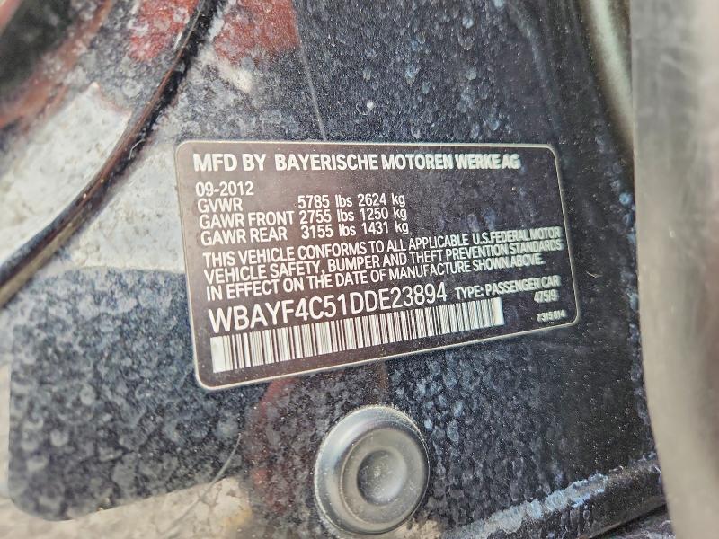 Продажа на аукционе авто 2013 Bmw 740, vin: WBAYF4C51DDE23894, номер лота: 50618606