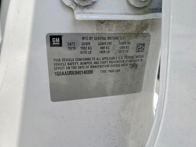 Продаж на аукціоні авто 2017 Cadillac Ats, vin: 1G6AA5RX0H0148386, номер лоту: 50310676