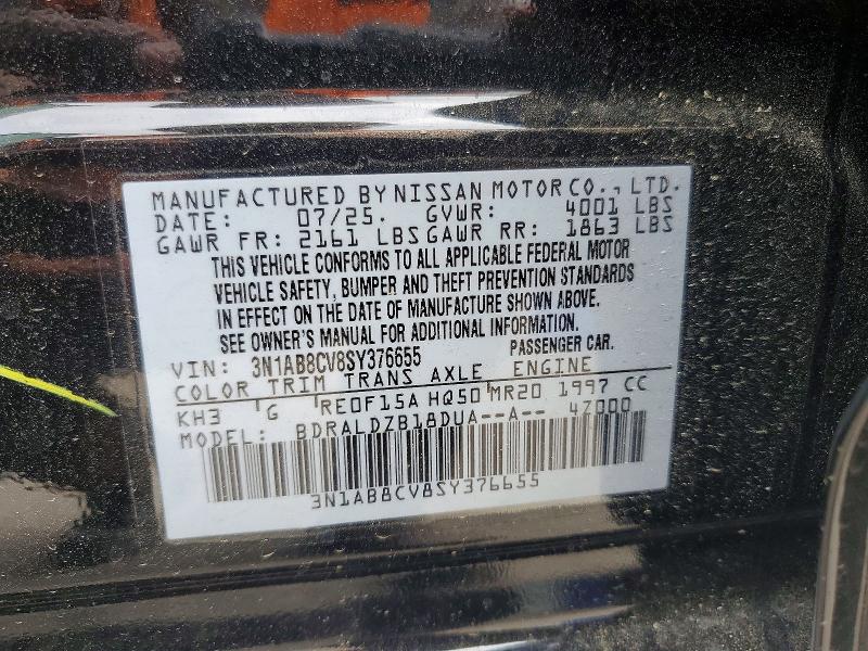 Продаж на аукціоні авто 2025 Nissan Sentra, vin: 3N1AB8CV8SY376655, номер лоту: 48769126
