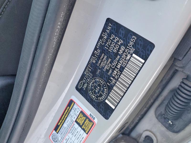 46868656 :رقم المزاد ، KMHLM4AG3PU510653 vin ، 2023 Hyundai Elantra مزاد بيع