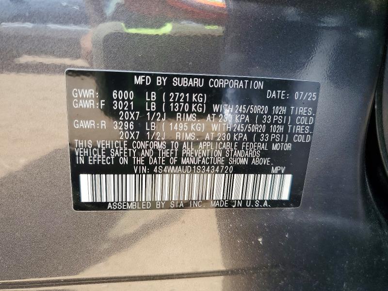 Aukcja sprzedaży 2025 Subaru Ascent, vin: 4S4WMAUD1S3434720, numer aukcji: 51140136