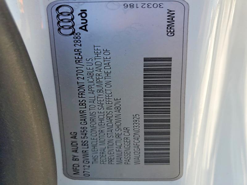 49128576 :رقم المزاد ، WAU2GAFC4DN033925 vin ، 2013 Audi A7 مزاد بيع