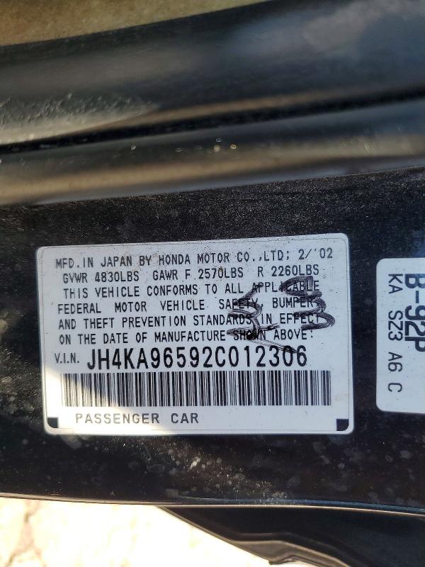 Aukcja sprzedaży 2002 Acura 3.5rl, vin: JH4KA96592C012306, numer aukcji: 51189146