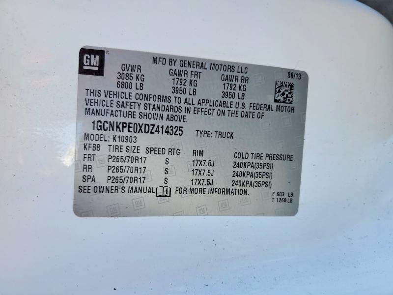 Продаж на аукціоні авто 2013 Chevrolet Silverado, vin: 1GCNKPE0XDZ414325, номер лоту: 50632926