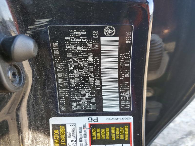 51243186 :رقم المزاد ، 4T1BD1FK0CU012024 vin ، 2012 Toyota Camry Hybrid مزاد بيع