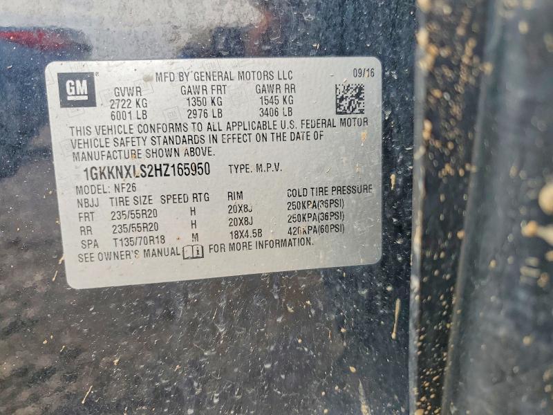 Aukcja sprzedaży 2017 Gmc Acadia, vin: 1GKKNXLS2HZ165950, numer aukcji: 48298286