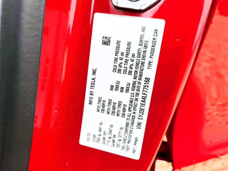 50362736 :رقم المزاد ، 5YJ3E1EA4LF775168 vin ، 2020 Tesla Model 3 مزاد بيع