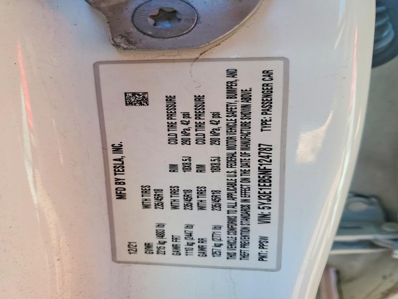 Продаж на аукціоні авто 2022 Tesla Model 3, vin: 5YJ3E1EB5NF124787, номер лоту: 48246226
