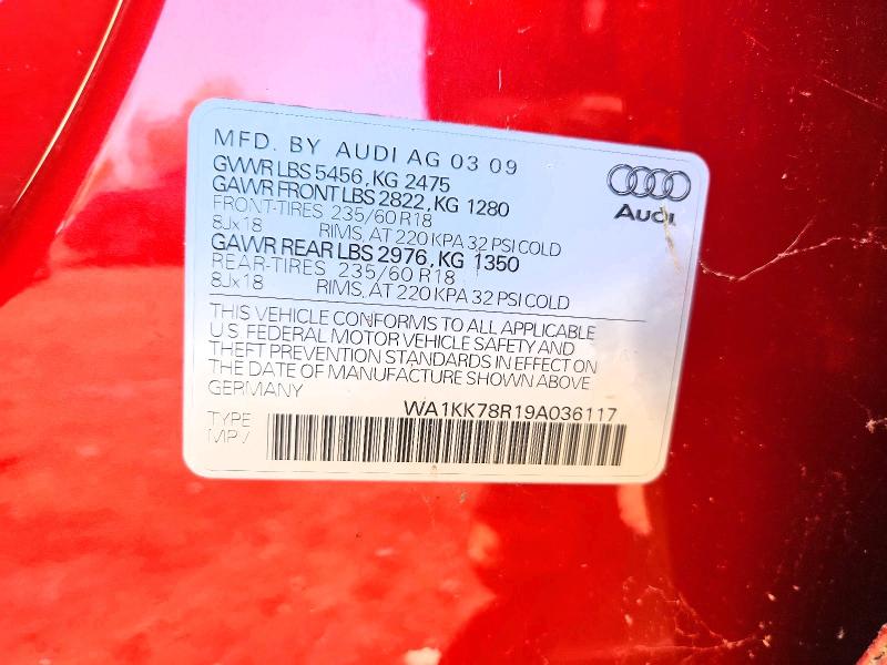 Продажа на аукционе авто 2009 Audi Q5, vin: WA1KK78R19A036117, номер лота: 51418716