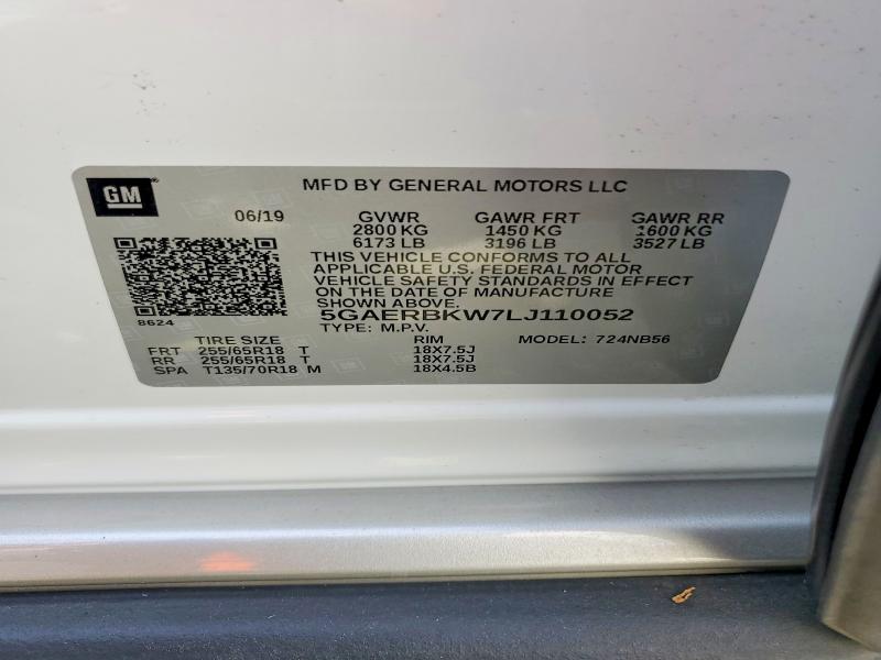 Aukcja sprzedaży 2020 Buick Enclave, vin: 5GAERBKW7LJ110052, numer aukcji: 49267216