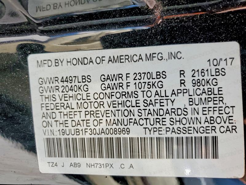 Aukcja sprzedaży 2018 Acura Tlx, vin: 19UUB1F30JA008969, numer aukcji: 51978676