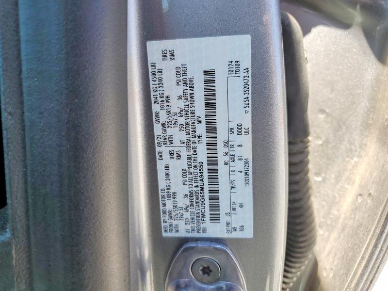 2021 Ford Escape მანქანა იყიდება აუქციონზე, vin: 1FMCU9G65MUA94550, აუქციონის ნომერი: 49831136