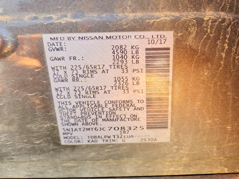 Aukcja sprzedaży 2018 Nissan Rogue, vin: 5N1AT2MT6JC708325, numer aukcji: 50443536