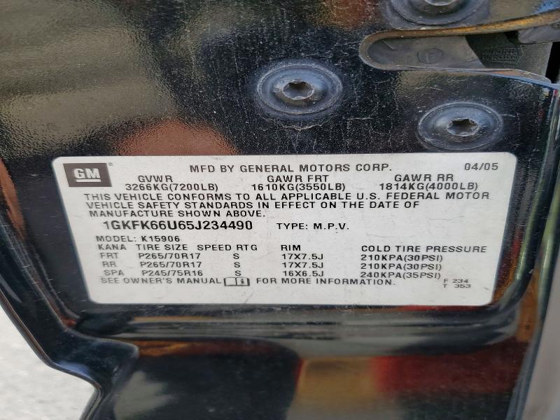 2005 Gmc Yukon Xl მანქანა იყიდება აუქციონზე, vin: 1GKFK66U65J234490, აუქციონის ნომერი: 49779926