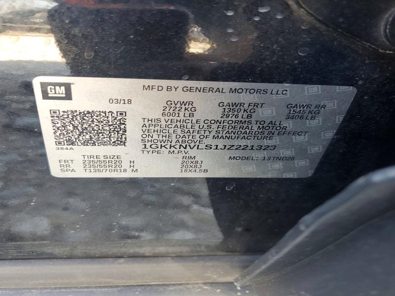 2018 Gmc Acadia მანქანა იყიდება აუქციონზე, vin: 1GKKNVLS1JZ221323, აუქციონის ნომერი: 50718266