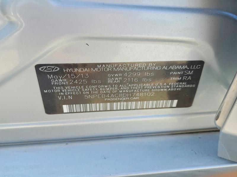 Aukcja sprzedaży 2013 Hyundai Sonata, vin: 5NPEB4AC8DH748102, numer aukcji: 50589966