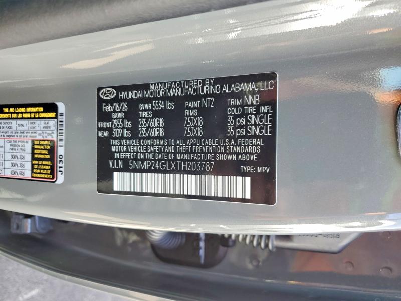 Aukcja sprzedaży 2026 Hyundai Santa Fe, vin: 5NMP24GLXTH203787, numer aukcji: 54989556