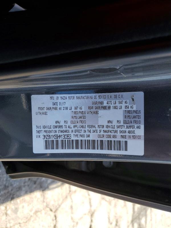 2017 Mazda 3 მანქანა იყიდება აუქციონზე, vin: 3MZBN1M39HM130353, აუქციონის ნომერი: 51147226