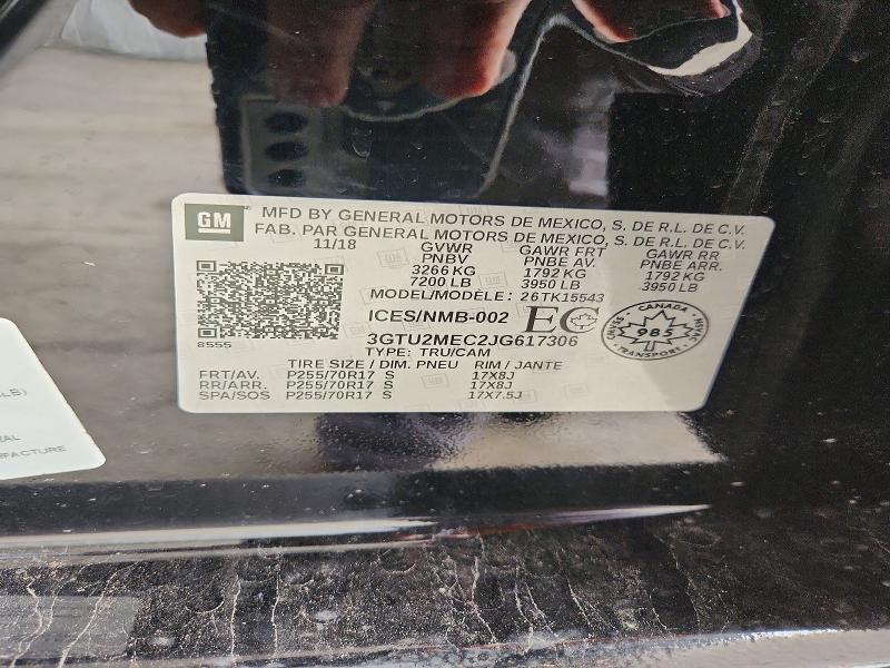 Aukcja sprzedaży 2018 Gmc Sierra, vin: 3GTU2MEC2JG617306, numer aukcji: 50523826