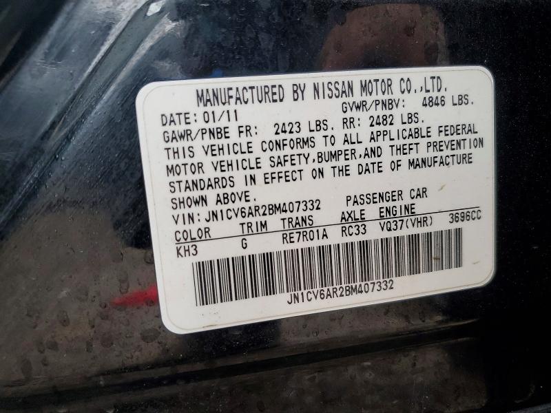 49487256 :رقم المزاد ، JN1CV6AR2BM407332 vin ، 2011 Infiniti G37 Sedan مزاد بيع