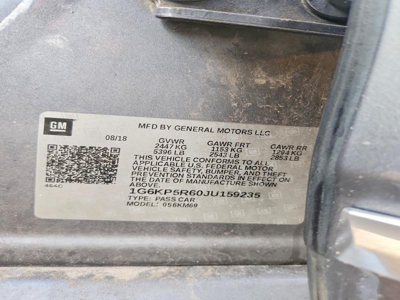 2018 Cadillac Ct6 მანქანა იყიდება აუქციონზე, vin: 1G6KP5R60JU159235, აუქციონის ნომერი: 49966886