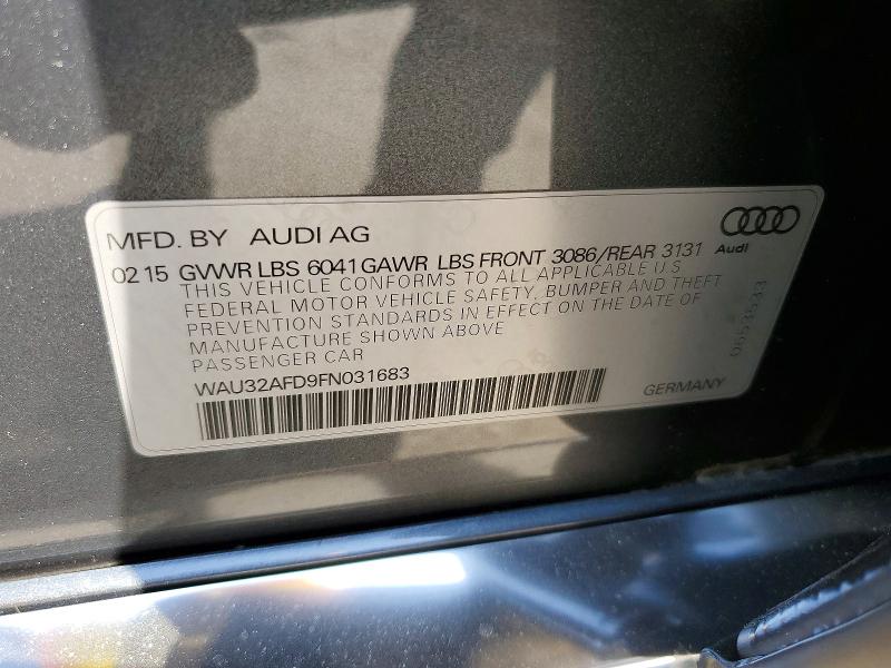 2015 Audi A8 მანქანა იყიდება აუქციონზე, vin: WAU32AFD9FN031683, აუქციონის ნომერი: 50879876
