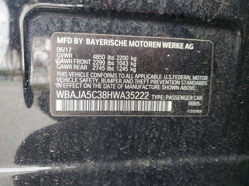 Продаж на аукціоні авто 2017 Bmw 530, vin: WBAJA5C38HWA35222, номер лоту: 48948246