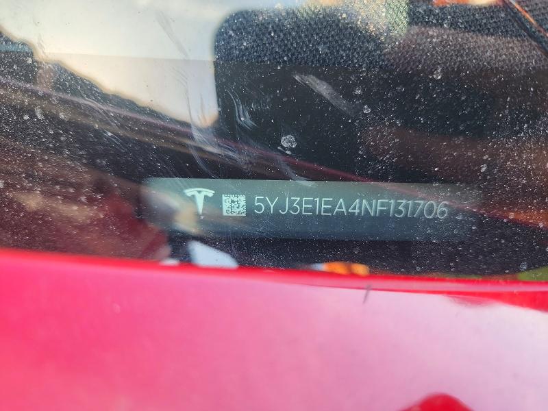 50680496 :رقم المزاد ، 5YJ3E1EA4NF131706 vin ، 2022 Tesla Model 3 مزاد بيع