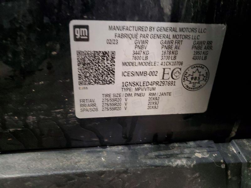 49546296 :رقم المزاد ، 1GNSKLED4PR297691 vin ، 2023 Chevrolet Tahoe مزاد بيع