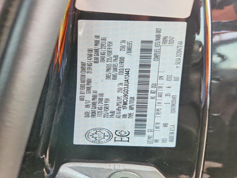 Продаж на аукціоні авто 2018 Ford Escape, vin: 1FMCU9GD3JUA13443, номер лоту: 50772766