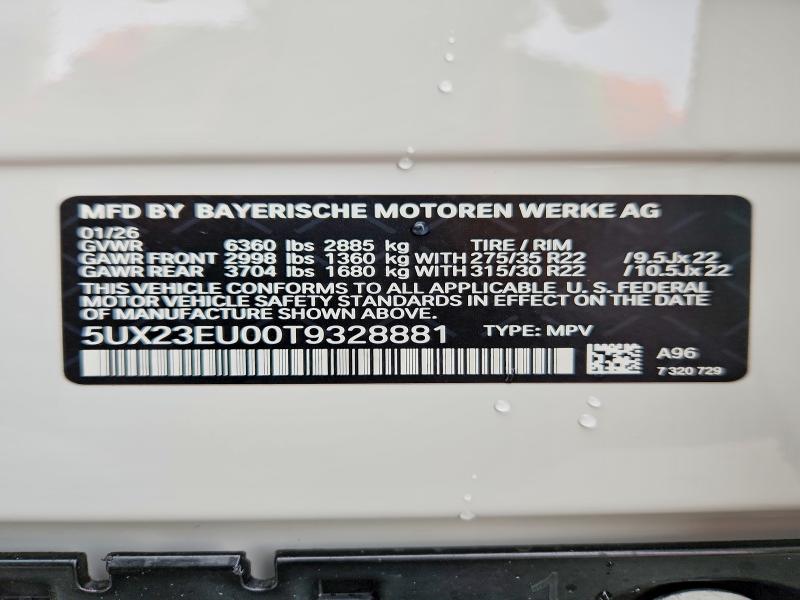 47890256 :رقم المزاد ، 5UX23EU00T9328881 vin ، 2026 Bmw X5 مزاد بيع