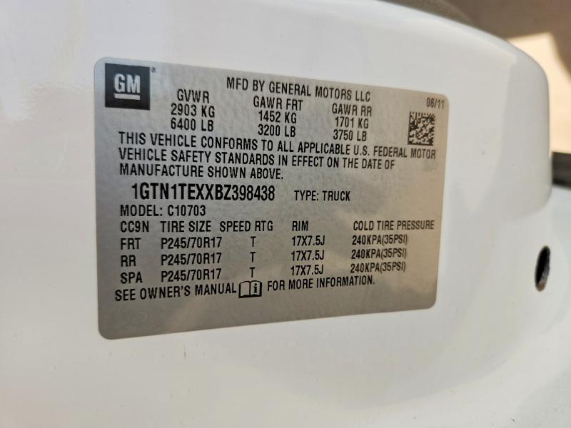 Aukcja sprzedaży 2011 Gmc Sierra, vin: 1GTN1TEXXBZ398438, numer aukcji: 50196106