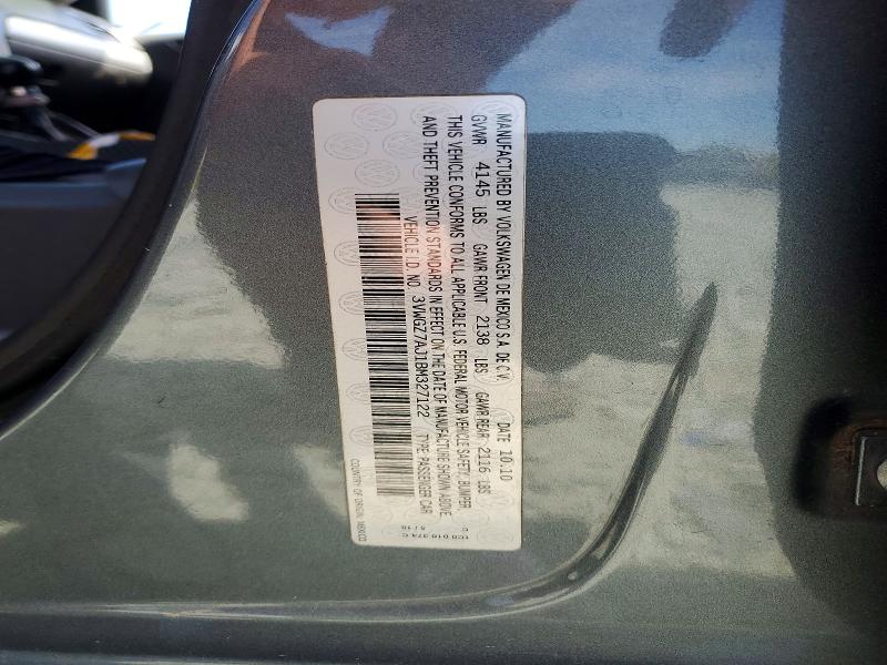 49843336 :رقم المزاد ، 3VWGZ7AJ1BM327122 vin ، 2011 Volkswagen Jetta مزاد بيع