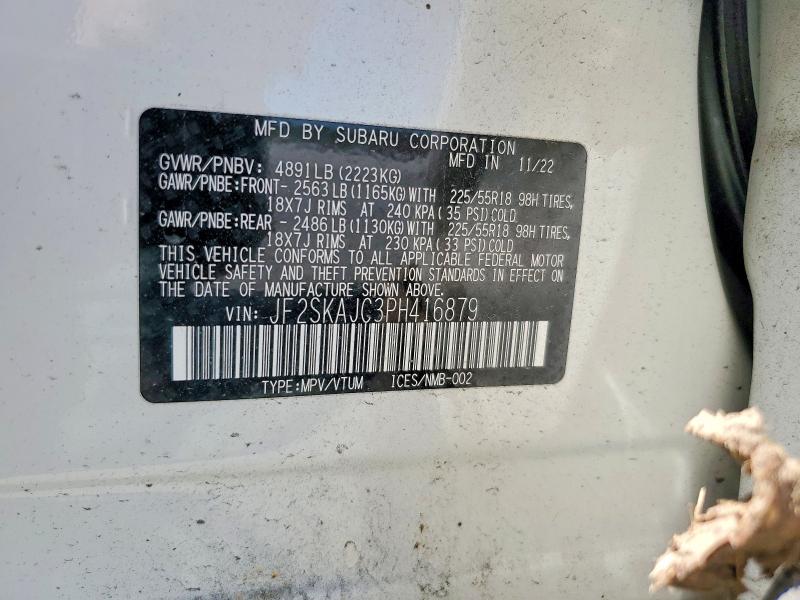 Продажа на аукционе авто 2023 Subaru Forester, vin: JF2SKAJC3PH416879, номер лота: 49529376