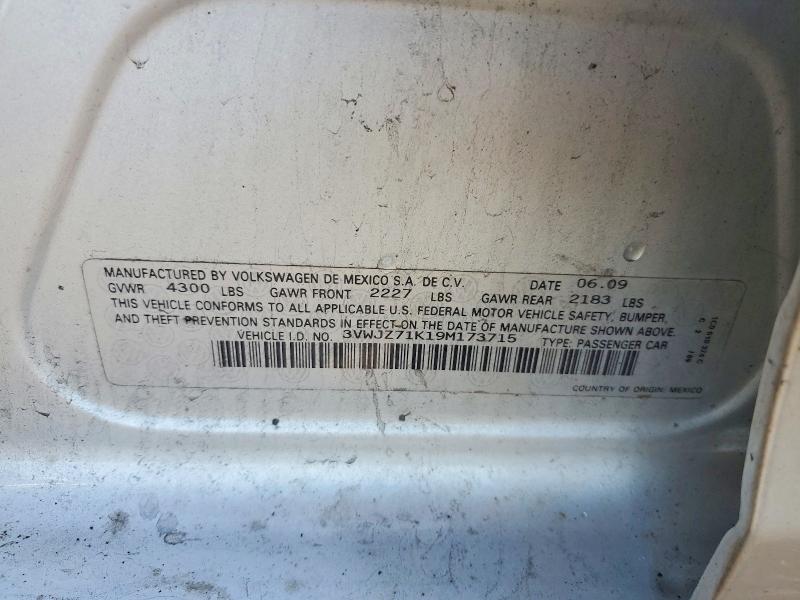 Aukcja sprzedaży 2009 Volkswagen Jetta, vin: 3VWJZ71K19M173715, numer aukcji: 50130766