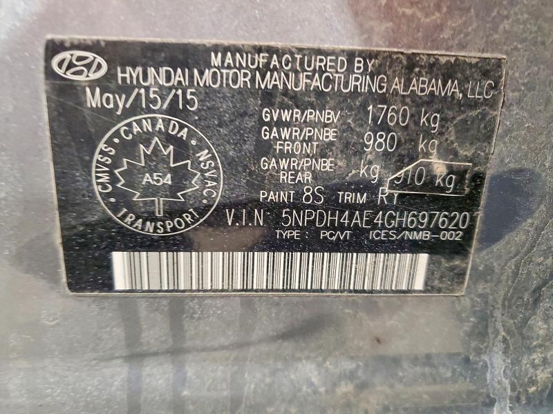 Aukcja sprzedaży 2016 Hyundai Elantra, vin: 5NPDH4AE4GH697620, numer aukcji: 49229936