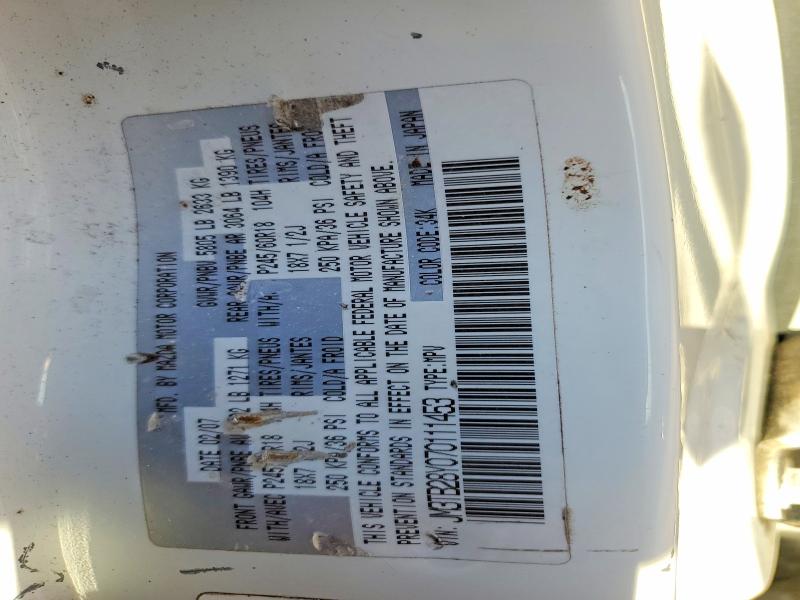 50773136 :رقم المزاد ، JM3TB28Y070111453 vin ، 2007 Mazda Cx-9 مزاد بيع