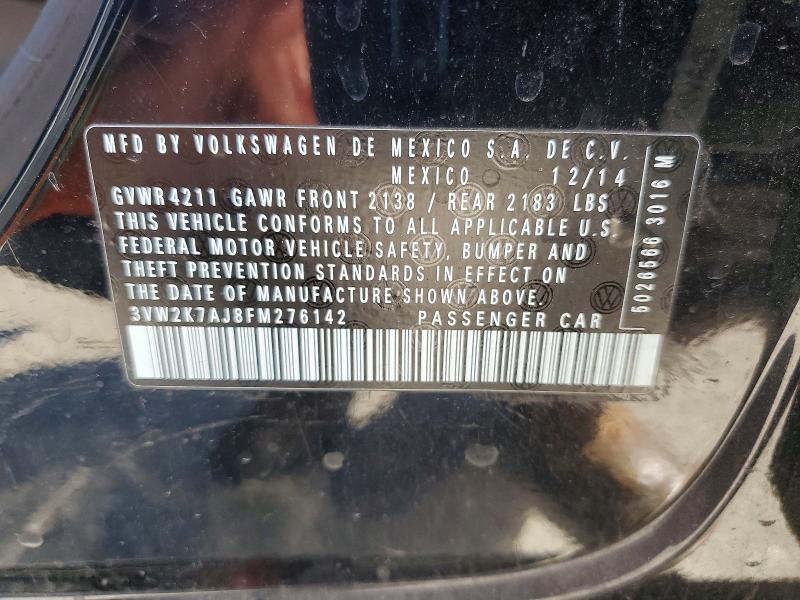 Aukcja sprzedaży 2015 Volkswagen Jetta, vin: 3VW2K7AJ8FM276142, numer aukcji: 49972766