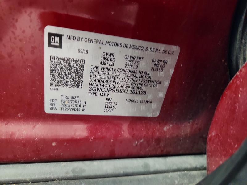 Продаж на аукціоні авто 2019 Chevrolet Trax, vin: 3GNCJPSB8KL161128, номер лоту: 51141406