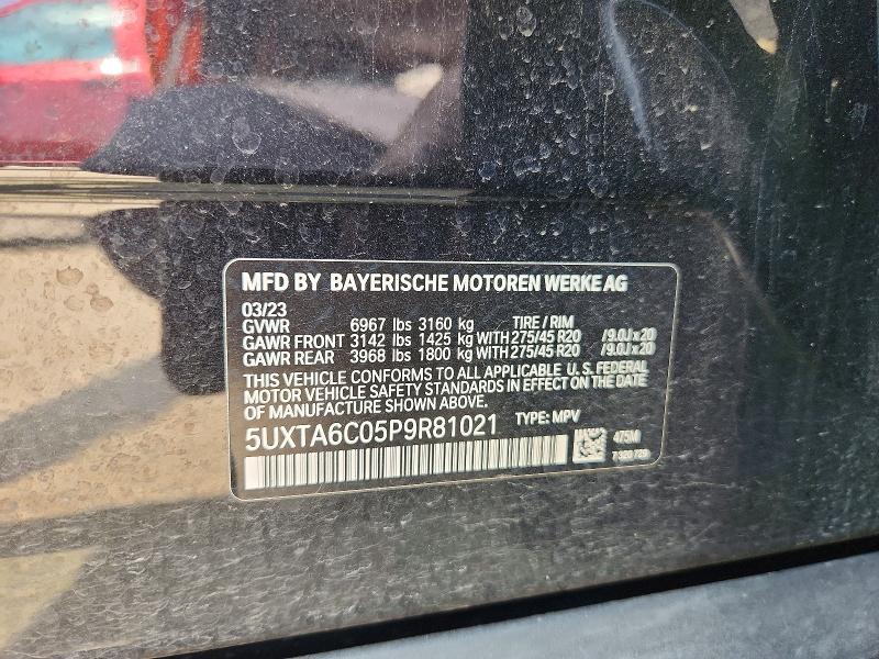 Aukcja sprzedaży 2023 Bmw X5, vin: 5UXTA6C05P9R81021, numer aukcji: 48617946