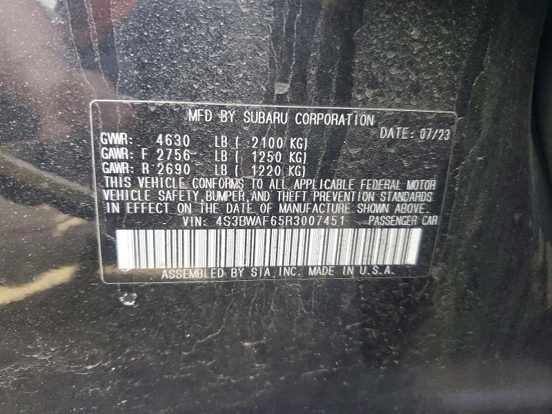 Aukcja sprzedaży 2024 Subaru Legacy, vin: 4S3BWAF65R3007451, numer aukcji: 49756936