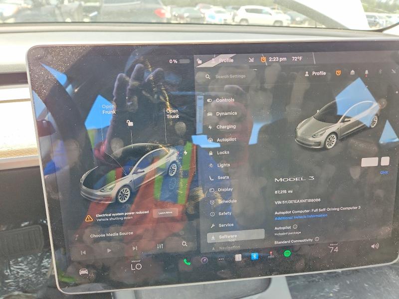 48412586 :رقم المزاد ، 5YJ3E1EAXNF188086 vin ، 2022 Tesla Model 3 مزاد بيع