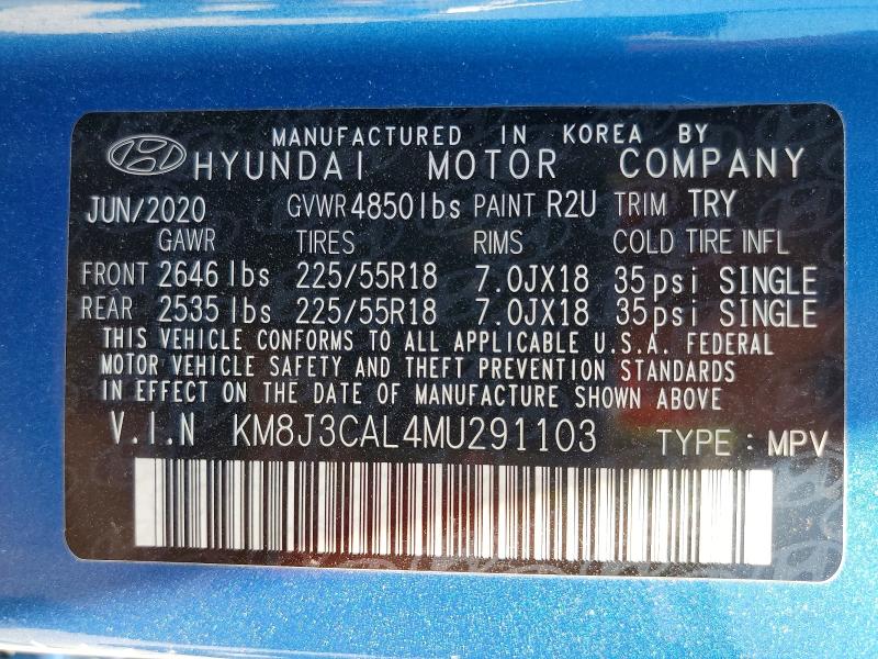 Продажа на аукционе авто 2021 Hyundai Tucson, vin: KM8J3CAL4MU291103, номер лота: 50886406