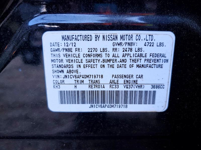 Продаж на аукціоні авто 2013 Infiniti G37, vin: JN1CV6AP4DM719718, номер лоту: 50653786