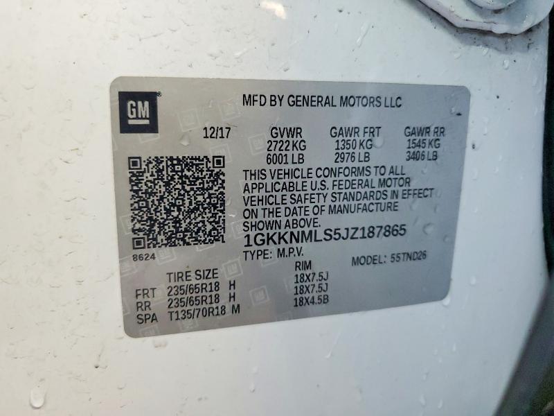 Продажа на аукционе авто 2018 Gmc Acadia, vin: 1GKKNMLS5JZ187865, номер лота: 50617866